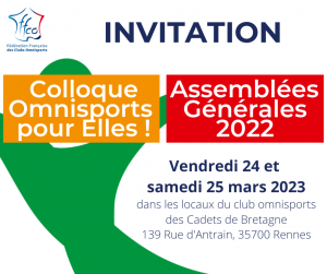 Invitation à l'Assemblée Générale et au colloque Omnisports pour Elles !