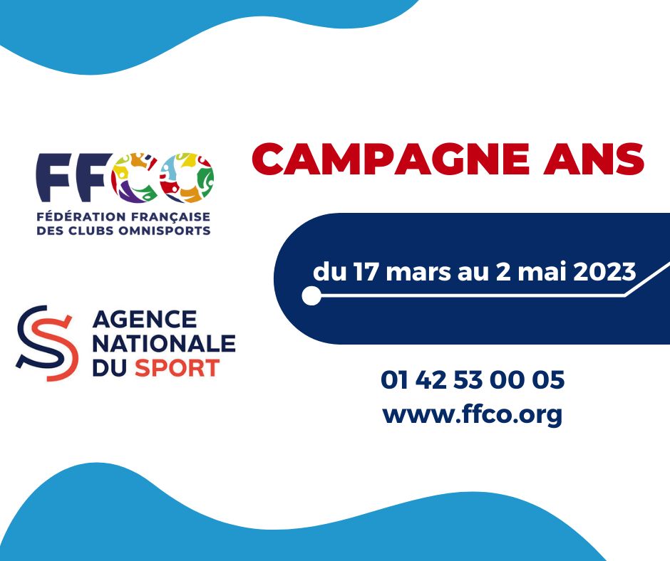 Visuel reprenant les dates de la campagne ANS 2023 de la ffco soit du 17 mars au 2 mai