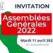Visuel invitation aux Assemblées Générales du mardi 11 avril 2023