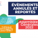 Visuel informant de l'annulation et du report des évènements de mars 2023 de la ffco