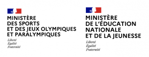 Image des logos du ministère des Sports et des JOP et du ministère de l'Éducation Nationale