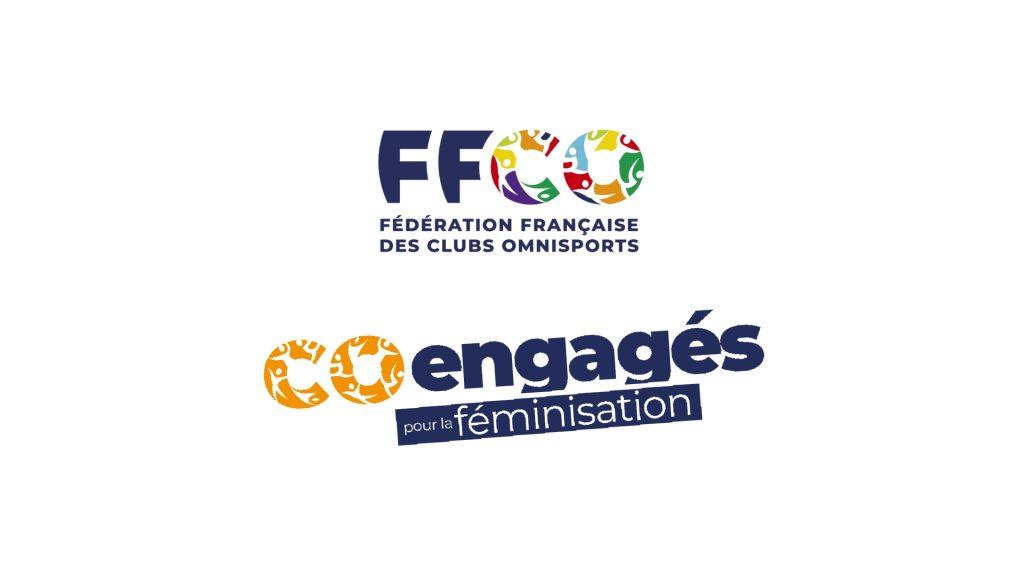 Image avec le logo de la Fédération Française des Clubs Omnisports et le logo "co-engagés pour la féminisation"