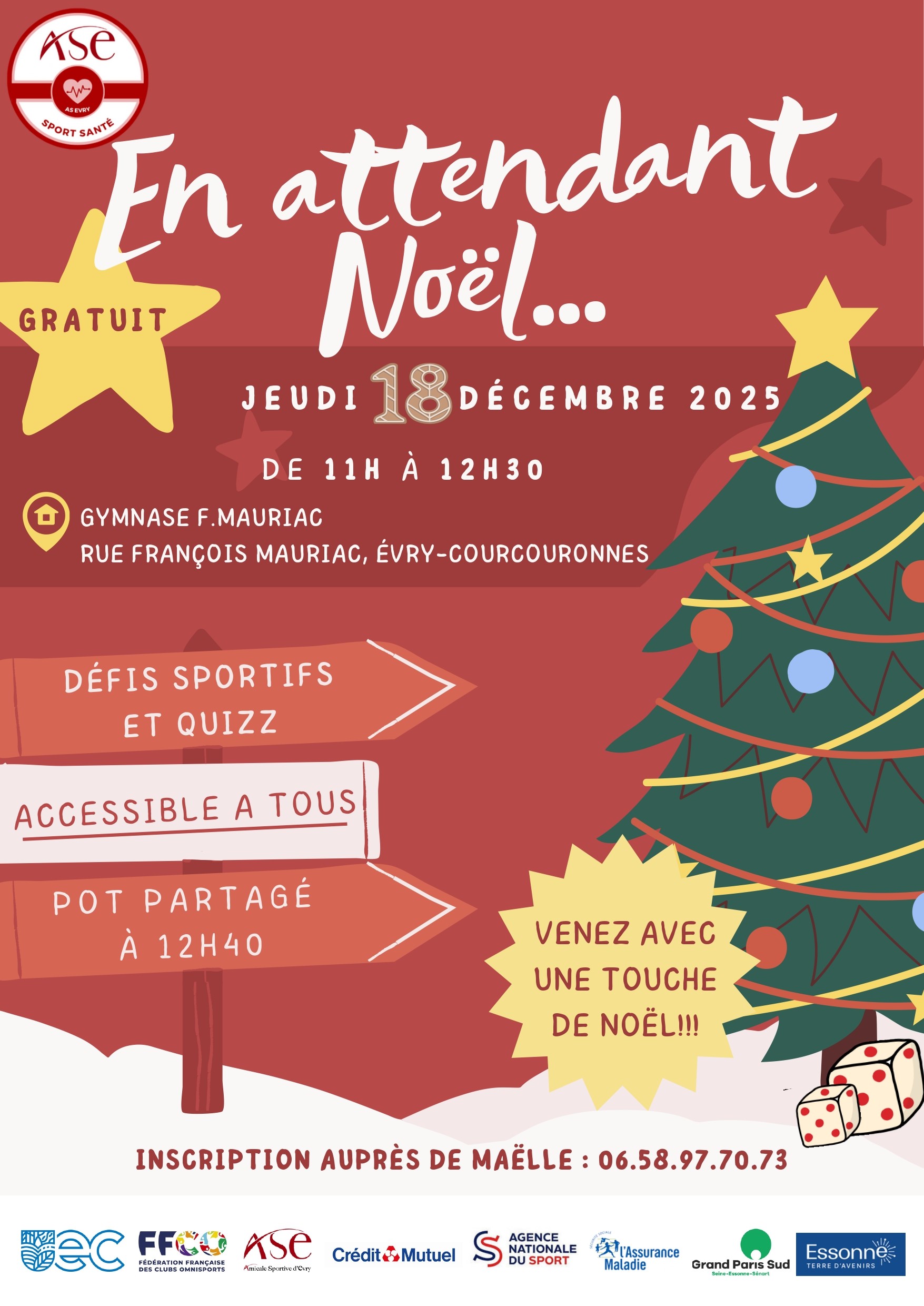 Affiche animation sport santé AS eEry 18 décembre 2025